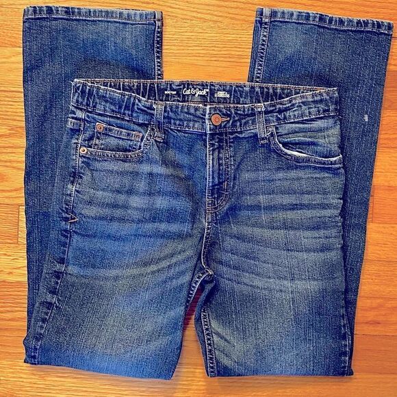 Cat & Jack bootcut Jeans Medium Wash Ultimate Stretch Faded size 16 - Picture 1 of 7